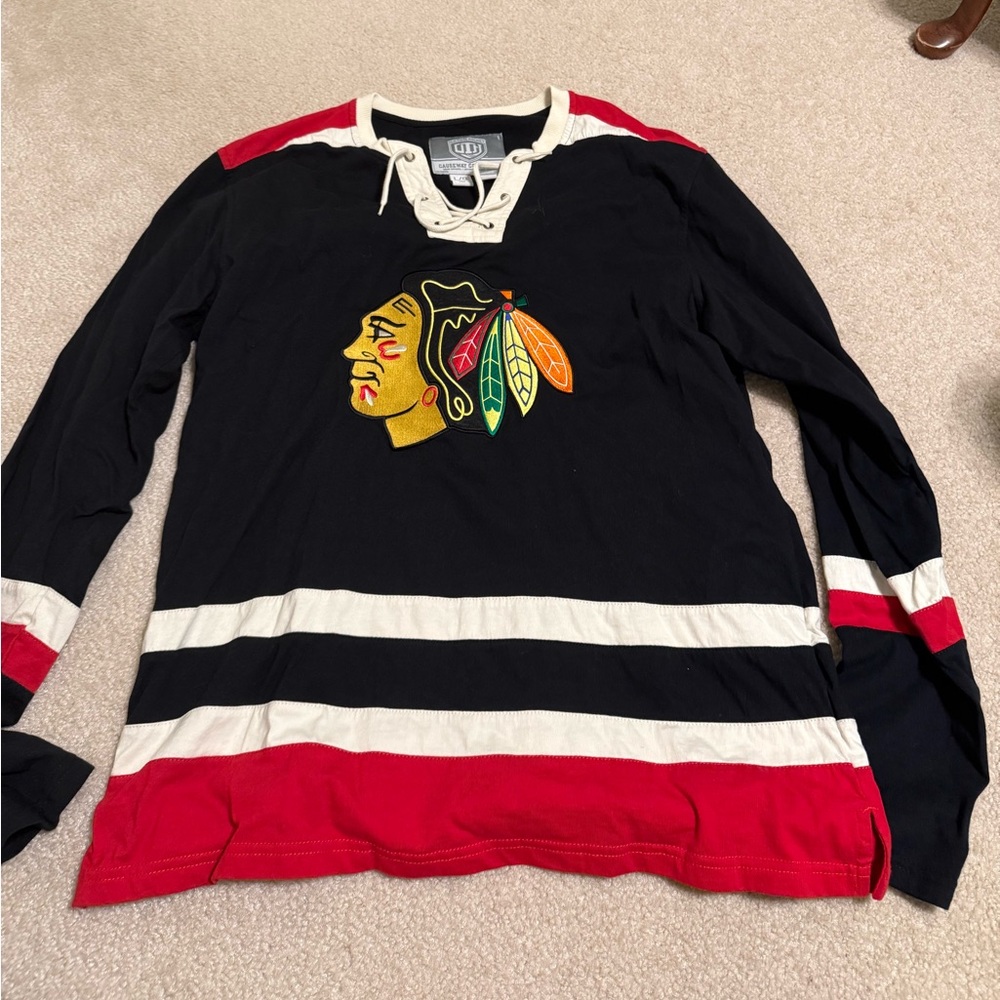 Men's Black and Red Crewneck Sweater